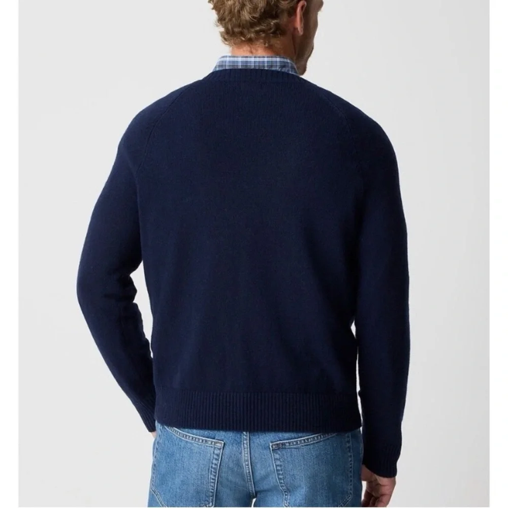 J. Crew Navy Crewneck Sweater for Men Lamb’s Wool Blend